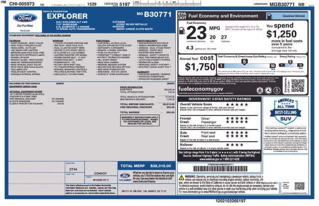 used 2021 Ford Explorer car, priced at $30,997