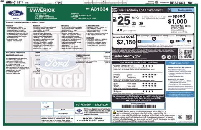 used 2024 Ford Maverick car, priced at $30,359