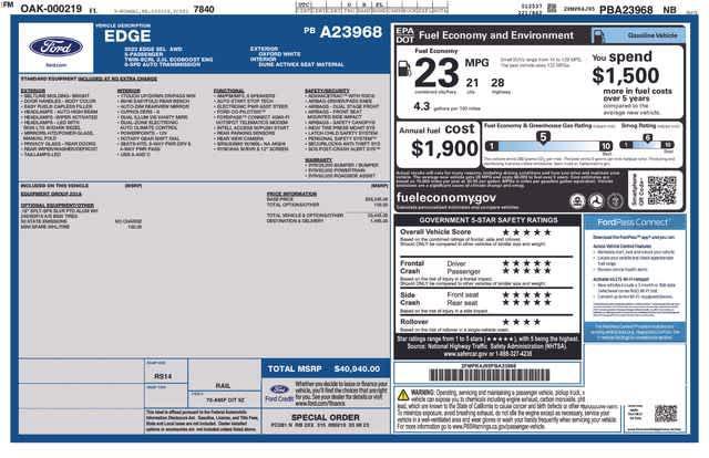 used 2023 Ford Edge car, priced at $24,995