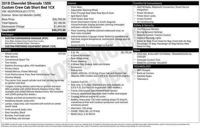 used 2018 Chevrolet Silverado 1500 car, priced at $21,997