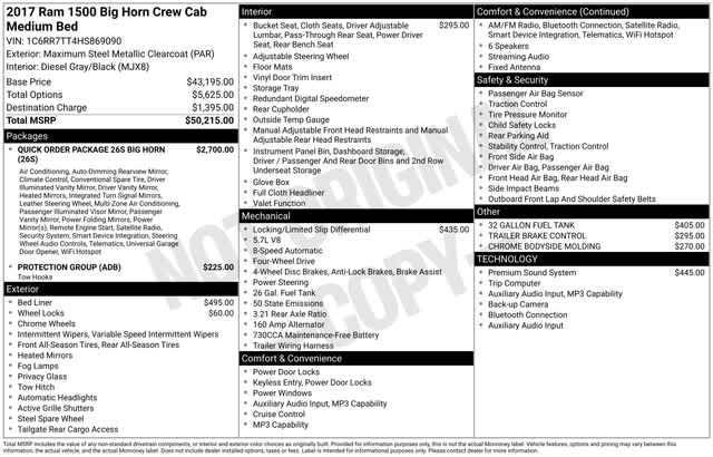 used 2017 Ram 1500 car, priced at $14,877