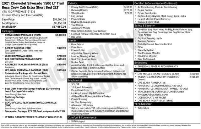 used 2021 Chevrolet Silverado 1500 car, priced at $34,935