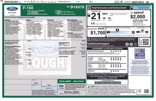 used 2022 Ford F-150 car, priced at $43,897