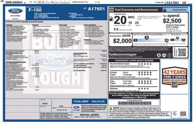 used 2020 Ford F-150 car, priced at $23,859