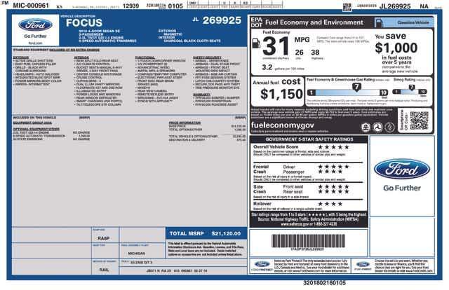 used 2018 Ford Focus car, priced at $14,497