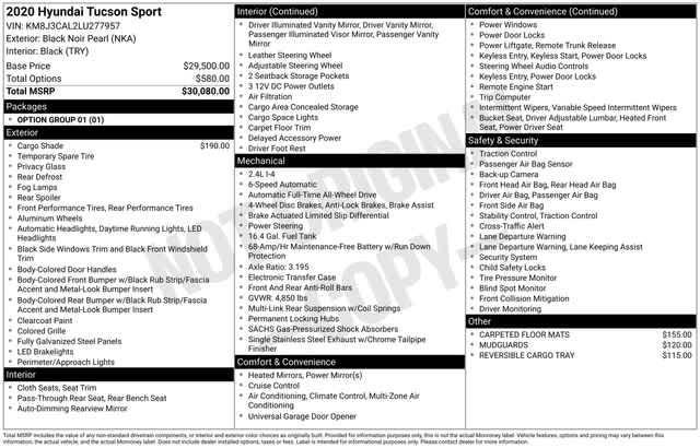 used 2020 Hyundai Tucson car, priced at $21,497