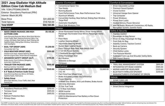 used 2021 Jeep Gladiator car, priced at $33,497