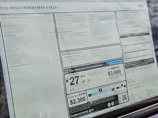 new 2026 MINI Countryman car, priced at $42,375