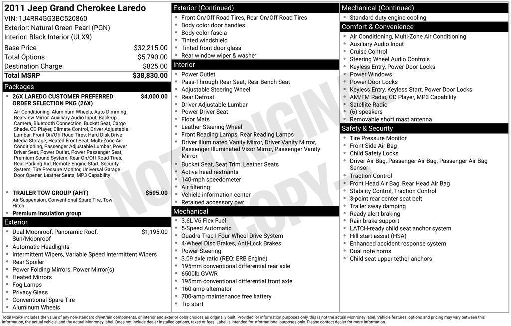 used 2011 Jeep Grand Cherokee car, priced at $9,488