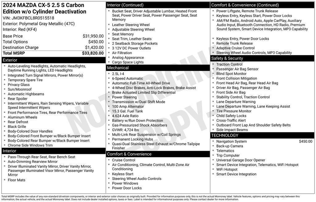 used 2024 Mazda CX-5 car, priced at $25,488