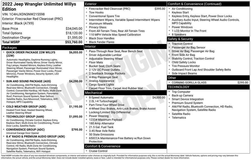 used 2022 Jeep Wrangler car, priced at $30,488