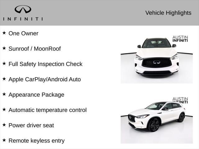 used 2022 INFINITI QX50 car, priced at $27,354