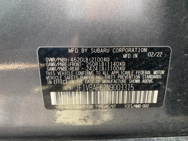 used 2022 Subaru WRX car, priced at $24,995