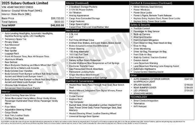 used 2025 Subaru Outback car, priced at $32,750