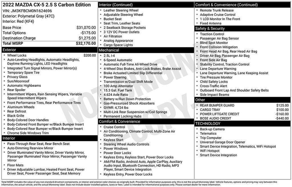 used 2022 Mazda CX-5 car, priced at $23,960