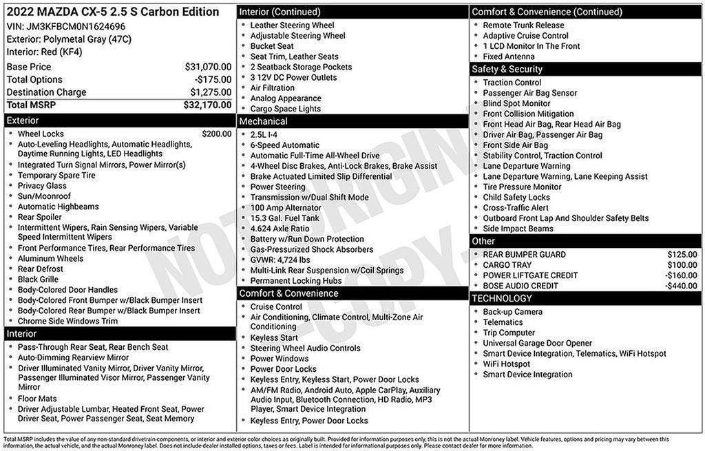 used 2022 Mazda CX-5 car, priced at $23,960