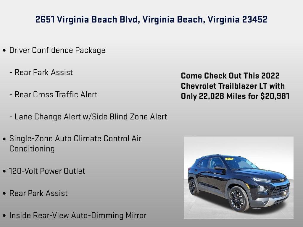 used 2022 Chevrolet TrailBlazer car, priced at $21,222