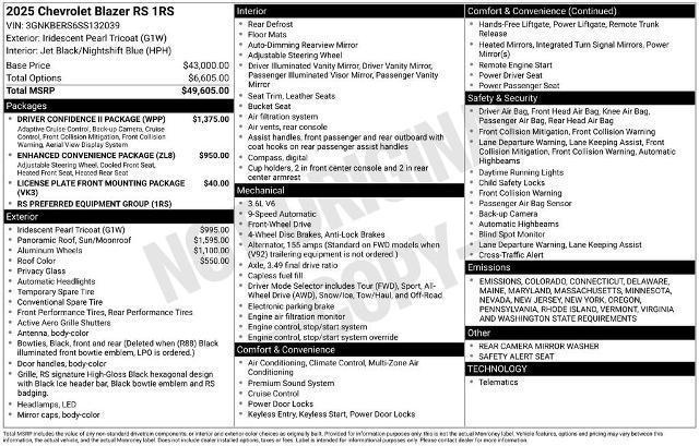 new 2025 Chevrolet Blazer car, priced at $46,210