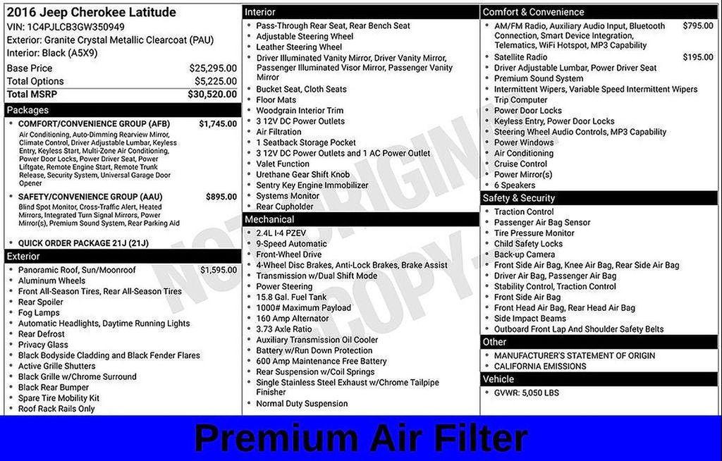 used 2016 Jeep Cherokee car, priced at $12,990