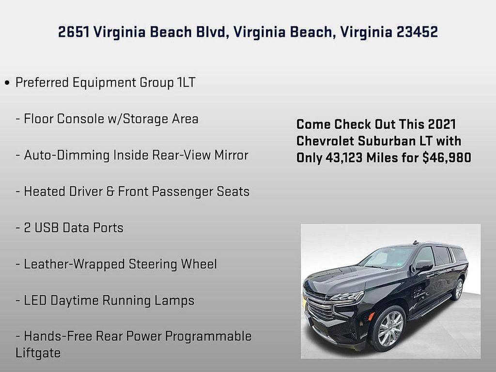 used 2021 Chevrolet Suburban car, priced at $46,980