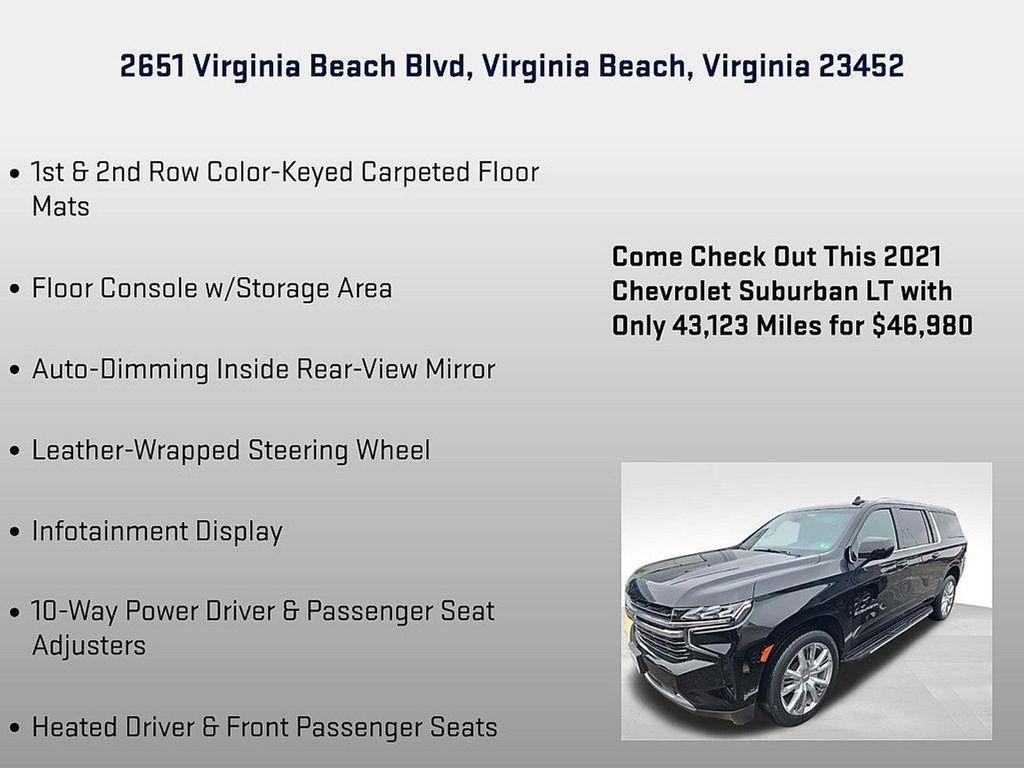 used 2021 Chevrolet Suburban car, priced at $46,980