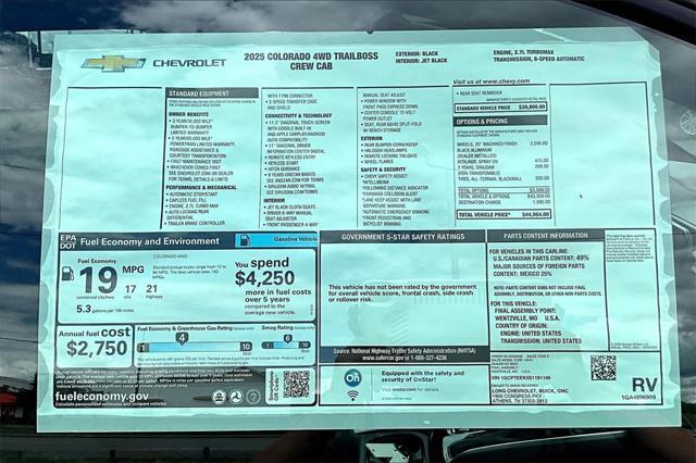 new 2025 Chevrolet Colorado car, priced at $44,964