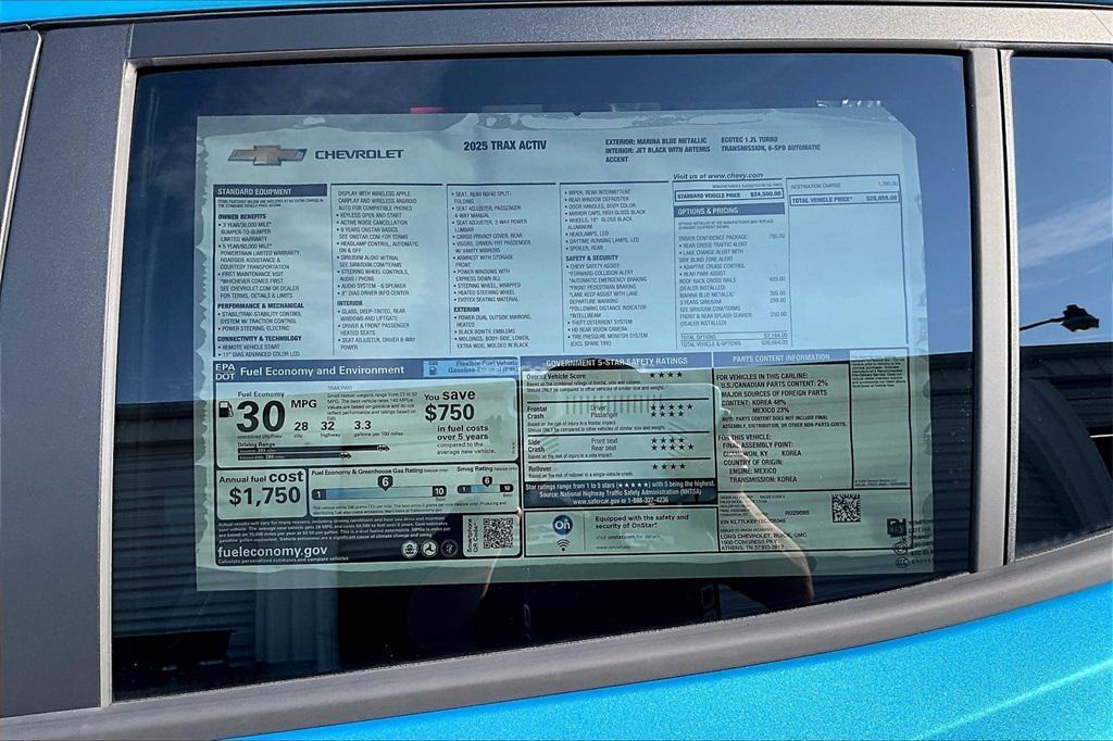 new 2025 Chevrolet Trax car, priced at $28,059