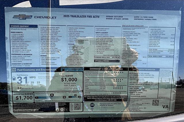 new 2025 Chevrolet TrailBlazer car, priced at $32,500