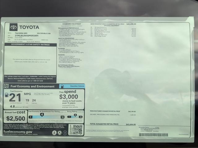 new 2025 Toyota Tacoma car, priced at $41,499
