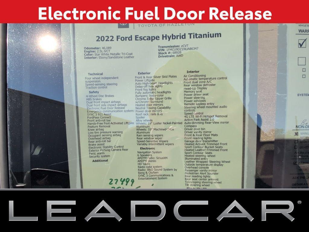 used 2022 Ford Escape car, priced at $24,999