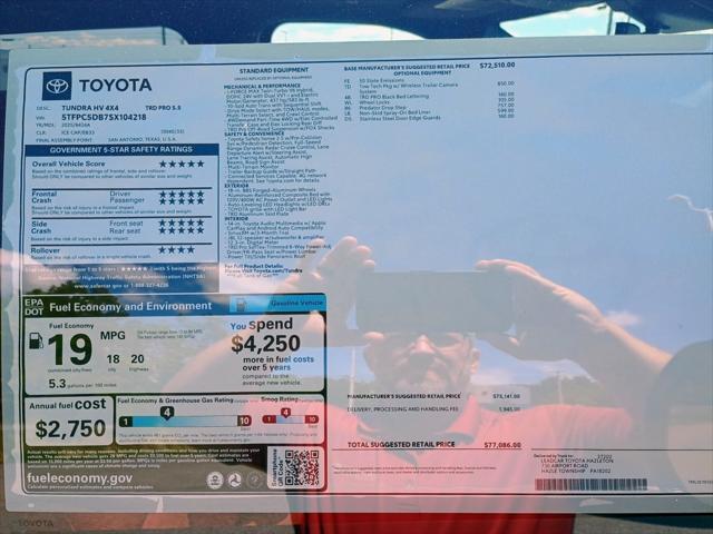 new 2025 Toyota Tundra Hybrid car, priced at $77,086