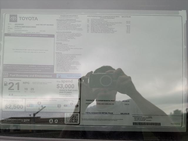 new 2025 Toyota 4Runner car, priced at $58,418