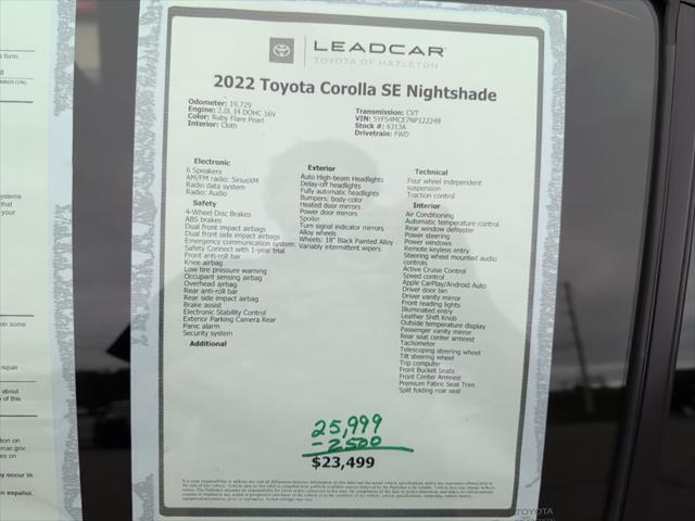 used 2022 Toyota Corolla car, priced at $22,777