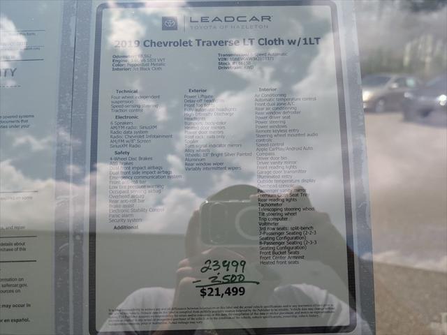 used 2019 Chevrolet Traverse car, priced at $21,499