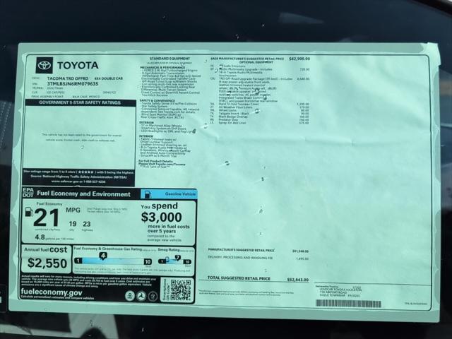 new 2024 Toyota Tacoma car, priced at $52,343