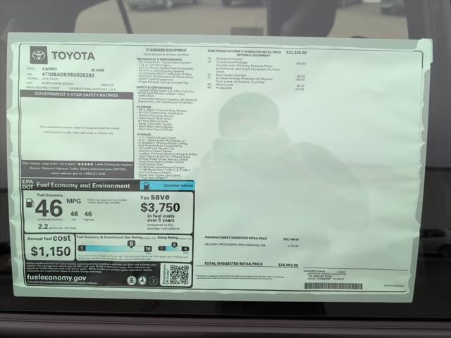 new 2025 Toyota Camry car, priced at $34,903