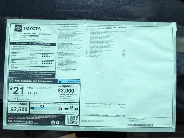 new 2025 Toyota Tacoma car, priced at $55,888