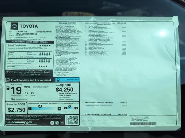 new 2025 Toyota Tundra car, priced at $63,255