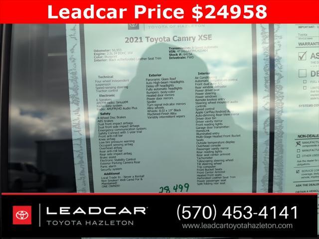 used 2021 Toyota Camry car, priced at $24,958