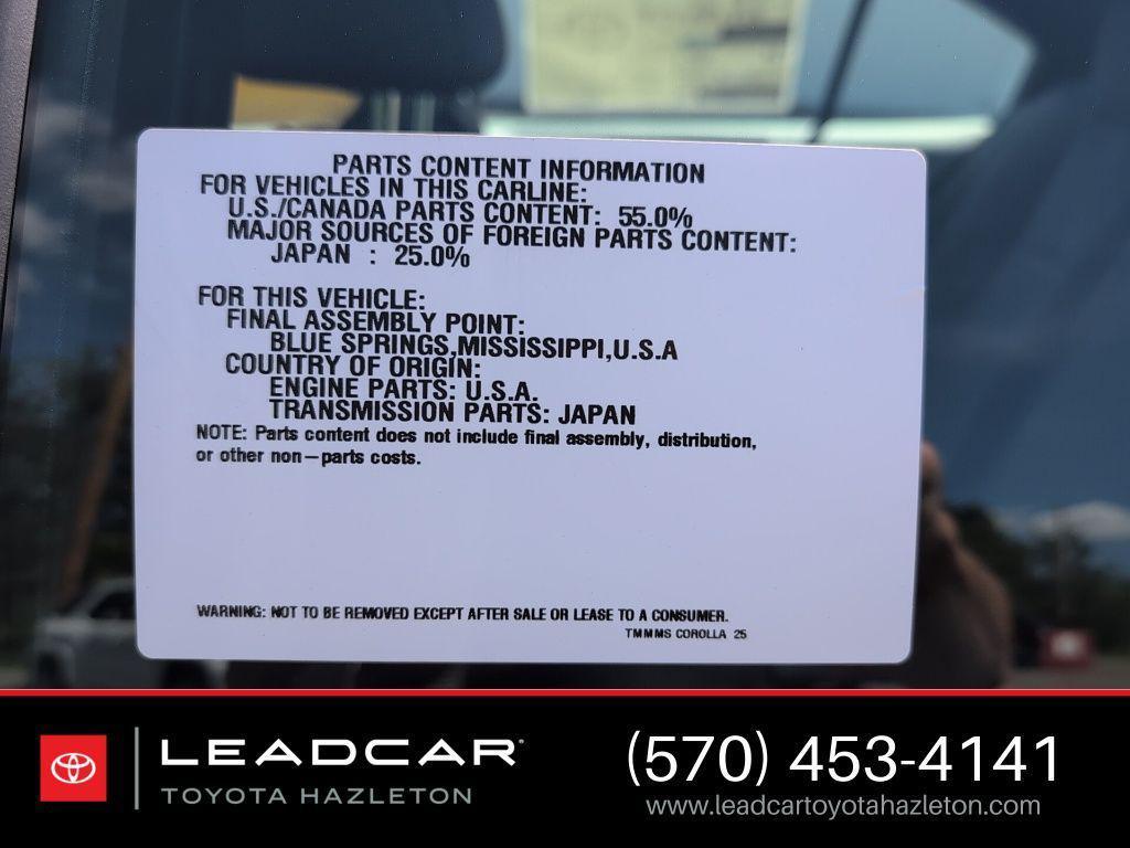 new 2025 Toyota Corolla car, priced at $29,264