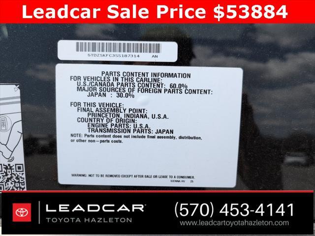 new 2025 Toyota Sienna car, priced at $53,884