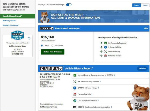 used 2013 Mercedes-Benz E-Class car, priced at $13,825