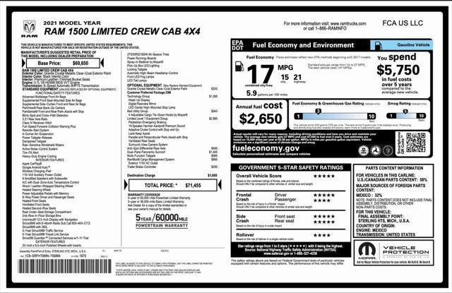 used 2021 Ram 1500 car, priced at $43,494