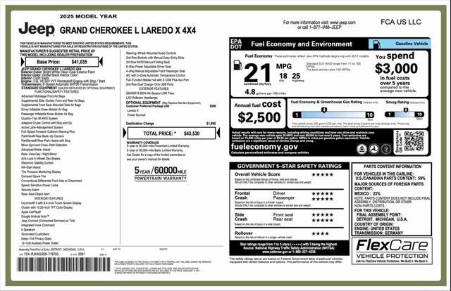 new 2025 Jeep Grand Cherokee L car, priced at $36,030
