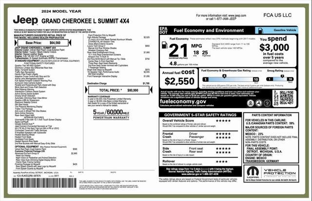 used 2024 Jeep Grand Cherokee L car, priced at $61,494