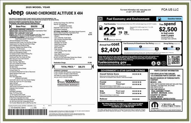 new 2025 Jeep Grand Cherokee car, priced at $41,375