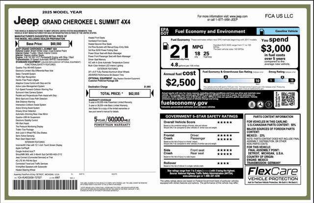 new 2025 Jeep Grand Cherokee L car, priced at $52,555