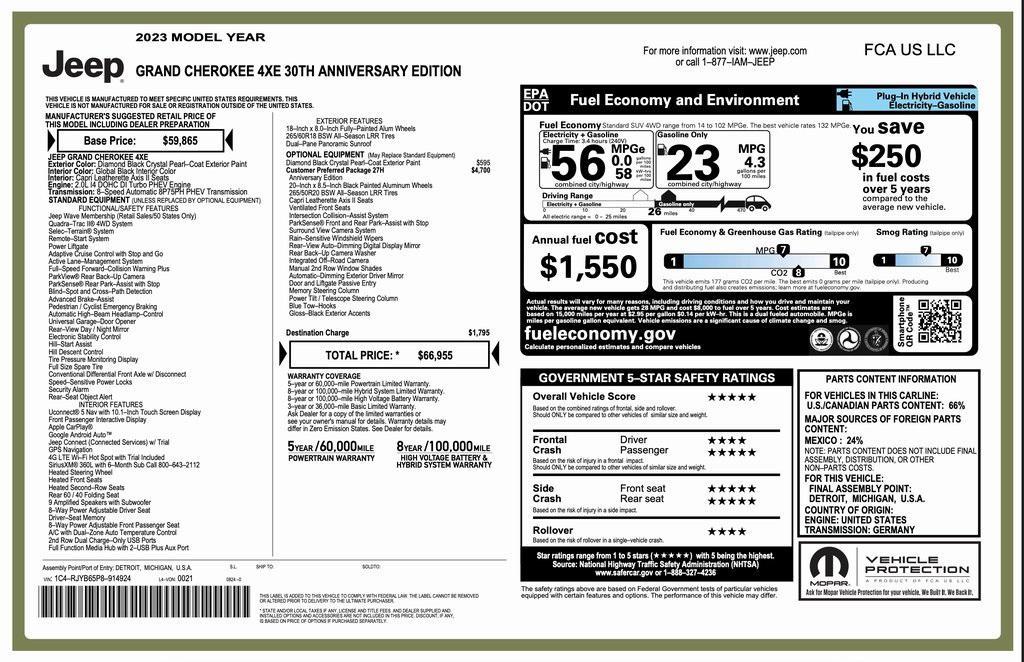 used 2023 Jeep Grand Cherokee 4xe car, priced at $35,794
