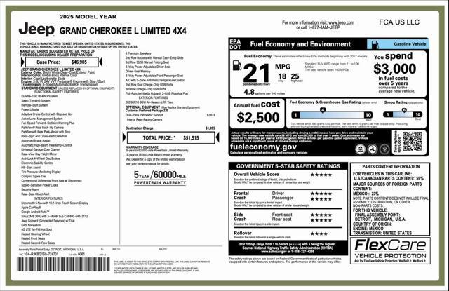 new 2025 Jeep Grand Cherokee L car, priced at $43,265