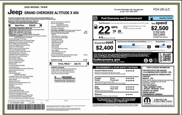new 2025 Jeep Grand Cherokee car, priced at $41,175